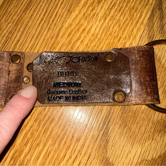 Betsey Johnson‎ Brown Studded Beaded Leather Belt with Embroidery sz Medium main image 5